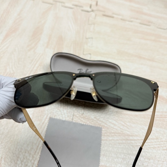 Ray Ban CLUBMASTER RB 3576-N 043/71 Large Black Green Gold Sunglasses - Picture 2 of 10